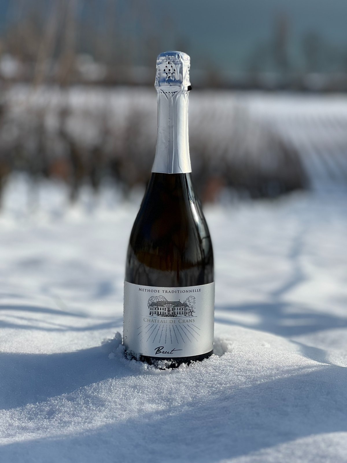 vin mousseux chateau de crans noel hiver